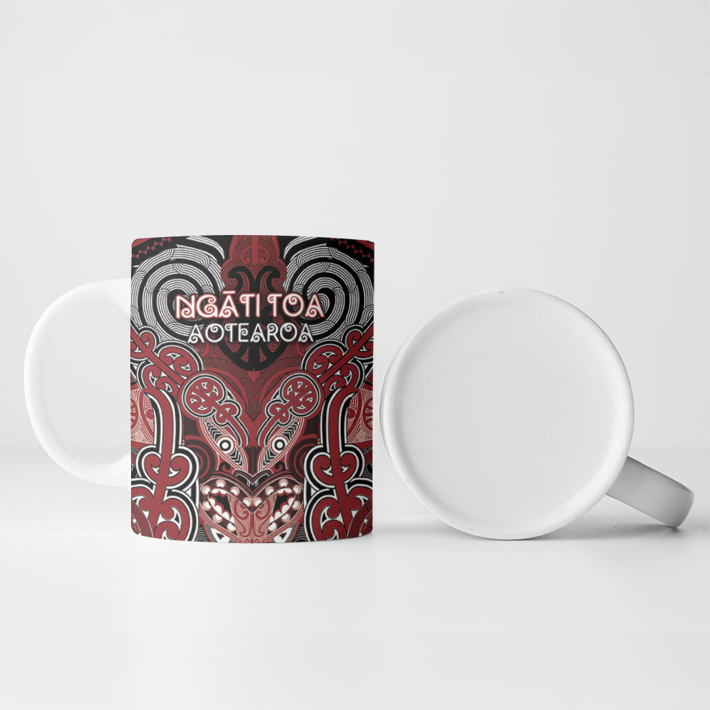 Aotearoa Iwi Ngati Toa Personalised Ceramic Mug Maori Kowhaiwhai Pattern LT19 - Polynesian Pride