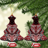Aotearoa Iwi Ngati Toa Personalised Ceramic Ornament Maori Kowhaiwhai Pattern LT19 Christmas Tree Red - Polynesian Pride