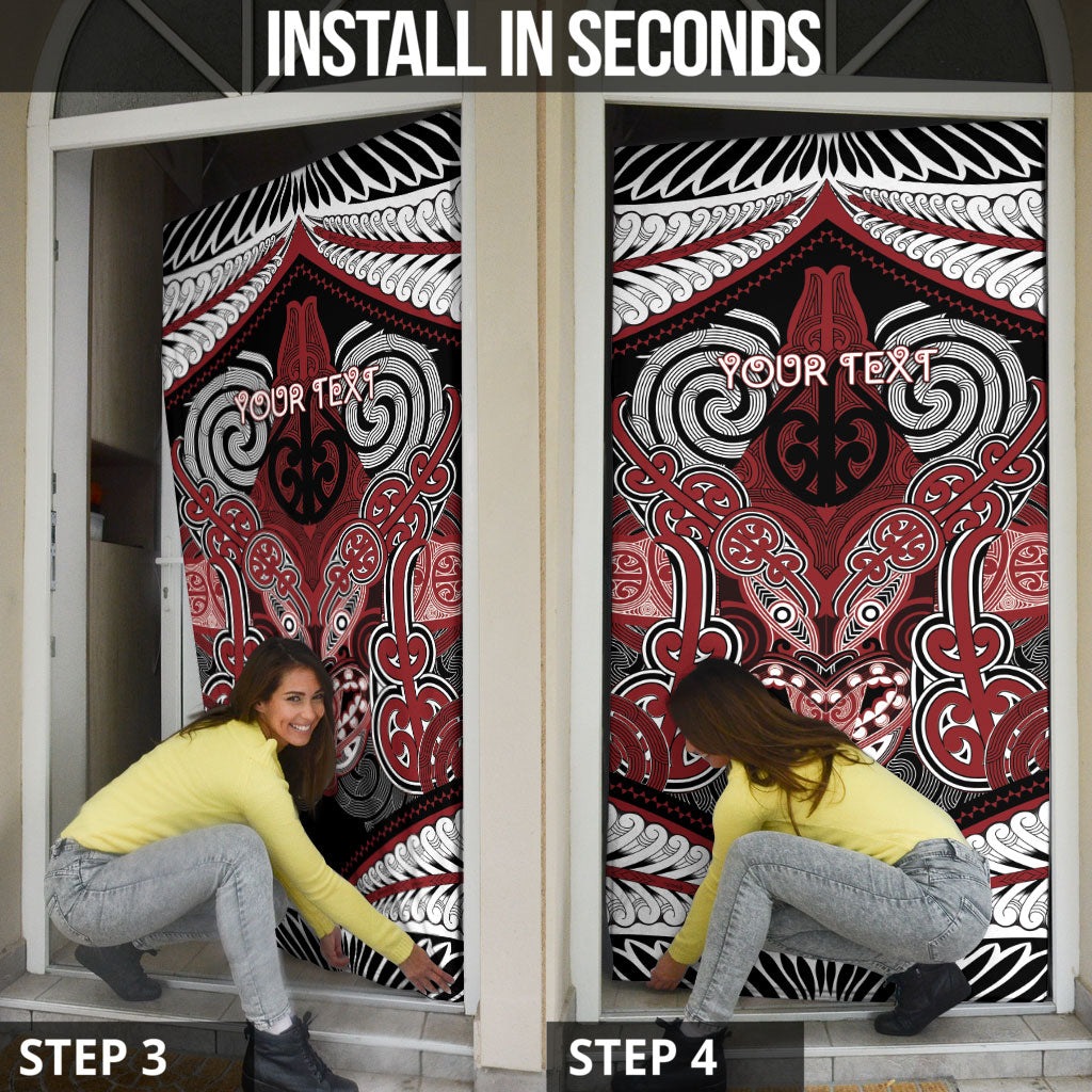 Aotearoa Iwi Ngati Toa Personalised Door Cover Maori Kowhaiwhai Pattern LT19 - Polynesian Pride