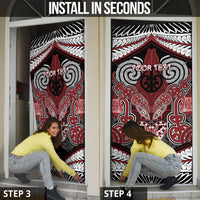 Aotearoa Iwi Ngati Toa Personalised Door Cover Maori Kowhaiwhai Pattern LT19 - Polynesian Pride