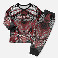Aotearoa Iwi Ngati Toa Personalised Christmas Pajama Set Maori Kowhaiwhai Pattern LT19 Men Red - Polynesian Pride