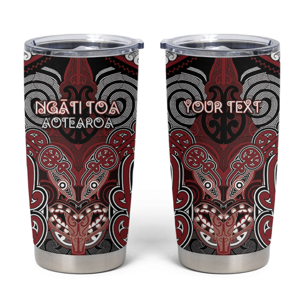 Aotearoa Iwi Ngati Toa Personalised Tumbler Cup Maori Kowhaiwhai Pattern LT19 Red - Polynesian Pride