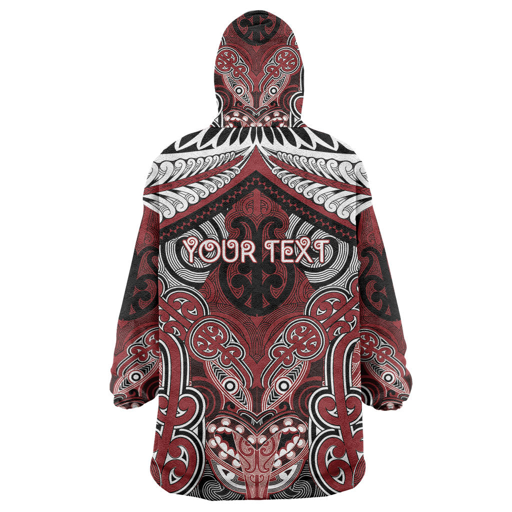 Aotearoa Iwi Ngati Toa Personalised Wearable Blanket Hoodie Maori Kowhaiwhai Pattern LT19 - Polynesian Pride