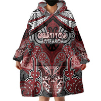 Aotearoa Iwi Ngati Toa Personalised Wearable Blanket Hoodie Maori Kowhaiwhai Pattern LT19 - Polynesian Pride