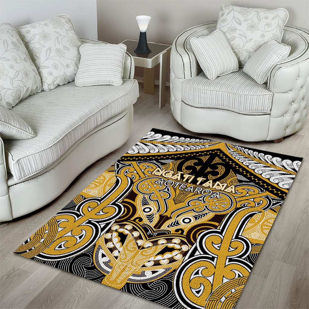 Aotearoa Iwi Ngati Tama Area Rug Maori Kowhaiwhai Pattern LT19 - Polynesian Pride