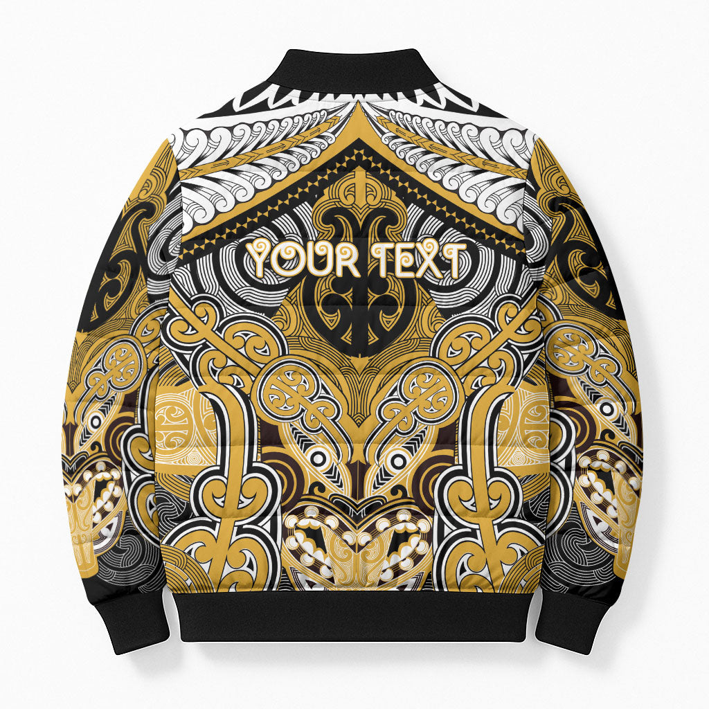 Aotearoa Iwi Ngati Tama Personalised Bomber Puffer Jacket Maori Kowhaiwhai Pattern LT19 - Polynesian Pride