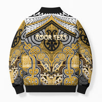 Aotearoa Iwi Ngati Tama Personalised Bomber Puffer Jacket Maori Kowhaiwhai Pattern LT19 - Polynesian Pride