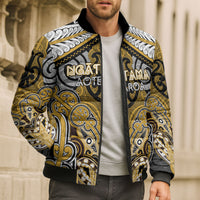 Aotearoa Iwi Ngati Tama Personalised Bomber Puffer Jacket Maori Kowhaiwhai Pattern LT19 - Polynesian Pride