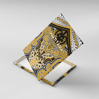 Aotearoa Iwi Ngati Tama Canvas Wall Art Maori Kowhaiwhai Pattern LT19 With Frame Yellow - Polynesian Pride