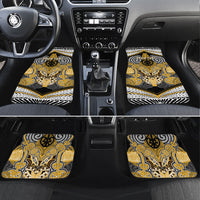 Aotearoa Iwi Ngati Tama Personalised Car Mats Maori Kowhaiwhai Pattern LT19 Set 4pcs Yellow - Polynesian Pride