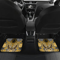Aotearoa Iwi Ngati Tama Personalised Car Mats Maori Kowhaiwhai Pattern LT19 Set 2pcs - Back Yellow - Polynesian Pride