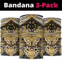 Aotearoa Iwi Ngati Tama Neck Gaiter Maori Kowhaiwhai Pattern LT19 package One Size: 25*50cm Yellow - Polynesian Pride