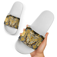 Aotearoa Iwi Ngati Tama Slide Sandals Maori Kowhaiwhai Pattern LT19 - Polynesian Pride