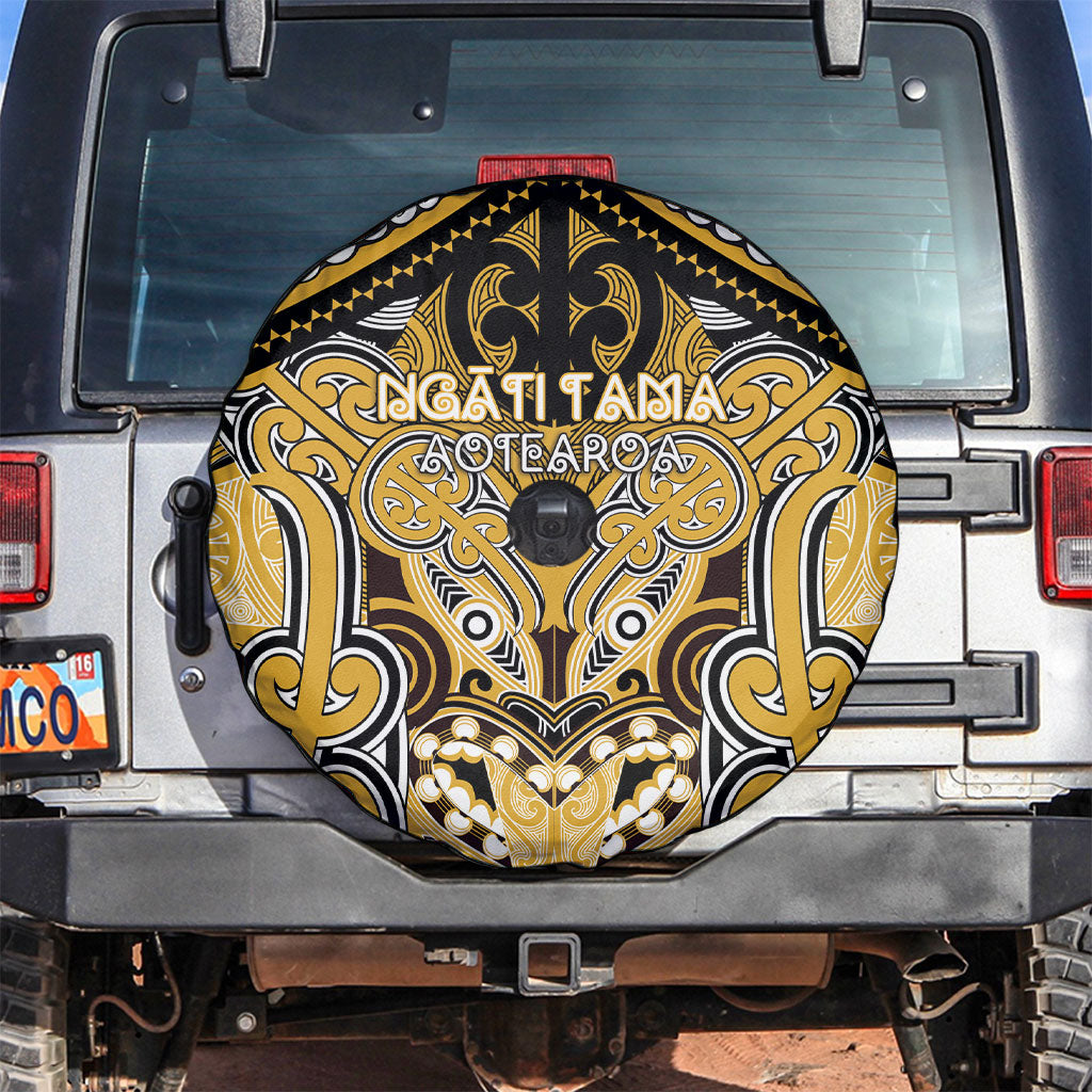 Aotearoa Iwi Ngati Tama Spare Tire Cover Maori Kowhaiwhai Pattern LT19 Yellow - Polynesian Pride
