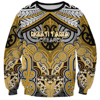 Aotearoa Iwi Ngati Tama Personalised Sweatshirt Maori Kowhaiwhai Pattern LT19 Unisex Yellow - Polynesian Pride