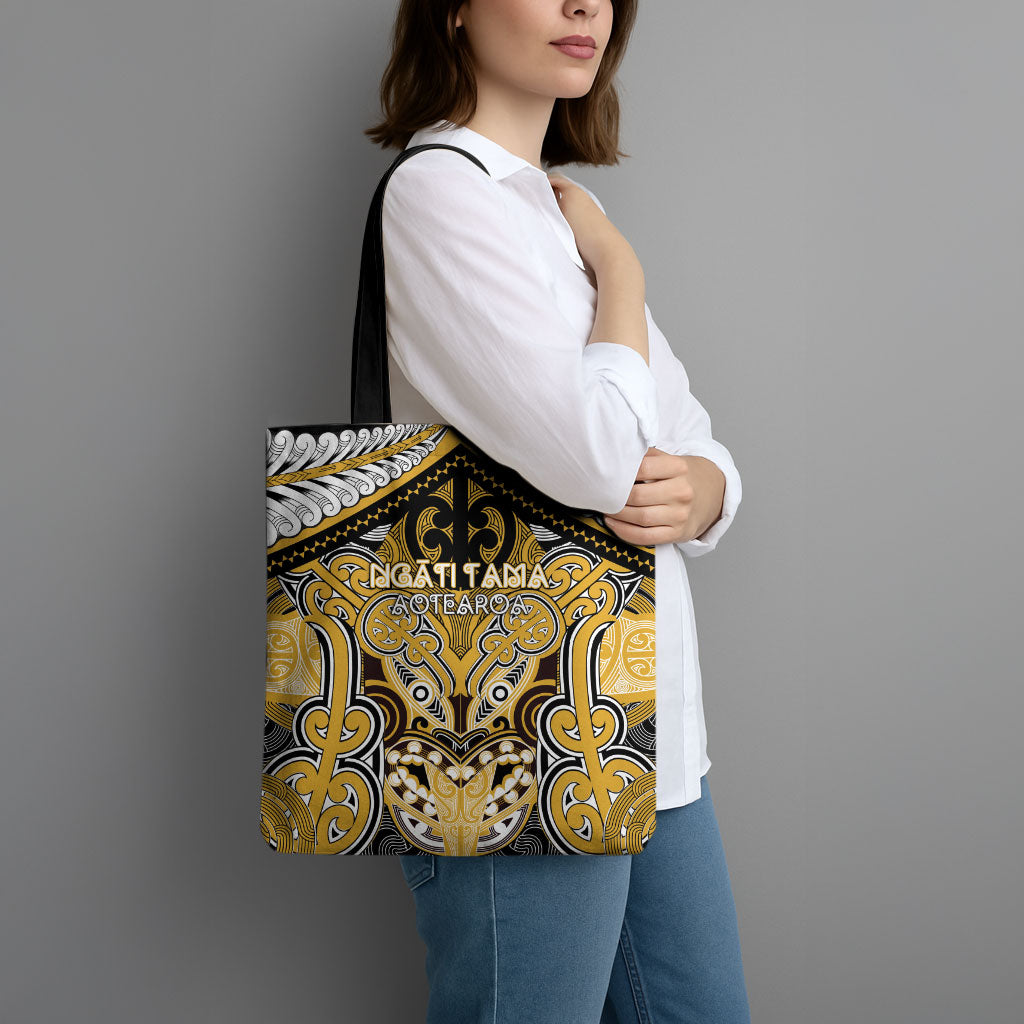 Aotearoa Iwi Ngati Tama Tote Bag Maori Kowhaiwhai Pattern LT19 - Polynesian Pride