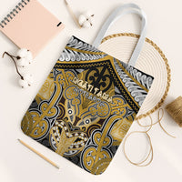 Aotearoa Iwi Ngati Tama Tote Bag Maori Kowhaiwhai Pattern LT19 White Strap One Size Yellow - Polynesian Pride
