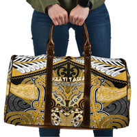 Aotearoa Iwi Ngati Tama Travel Bag Maori Kowhaiwhai Pattern LT19 Yellow - Polynesian Pride