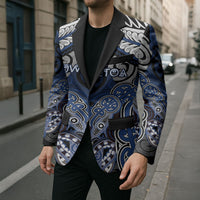 Aotearoa Iwi Ngati Tuwharetoa Personalised Blazer Maori Kowhaiwhai Pattern LT19 - Polynesian Pride