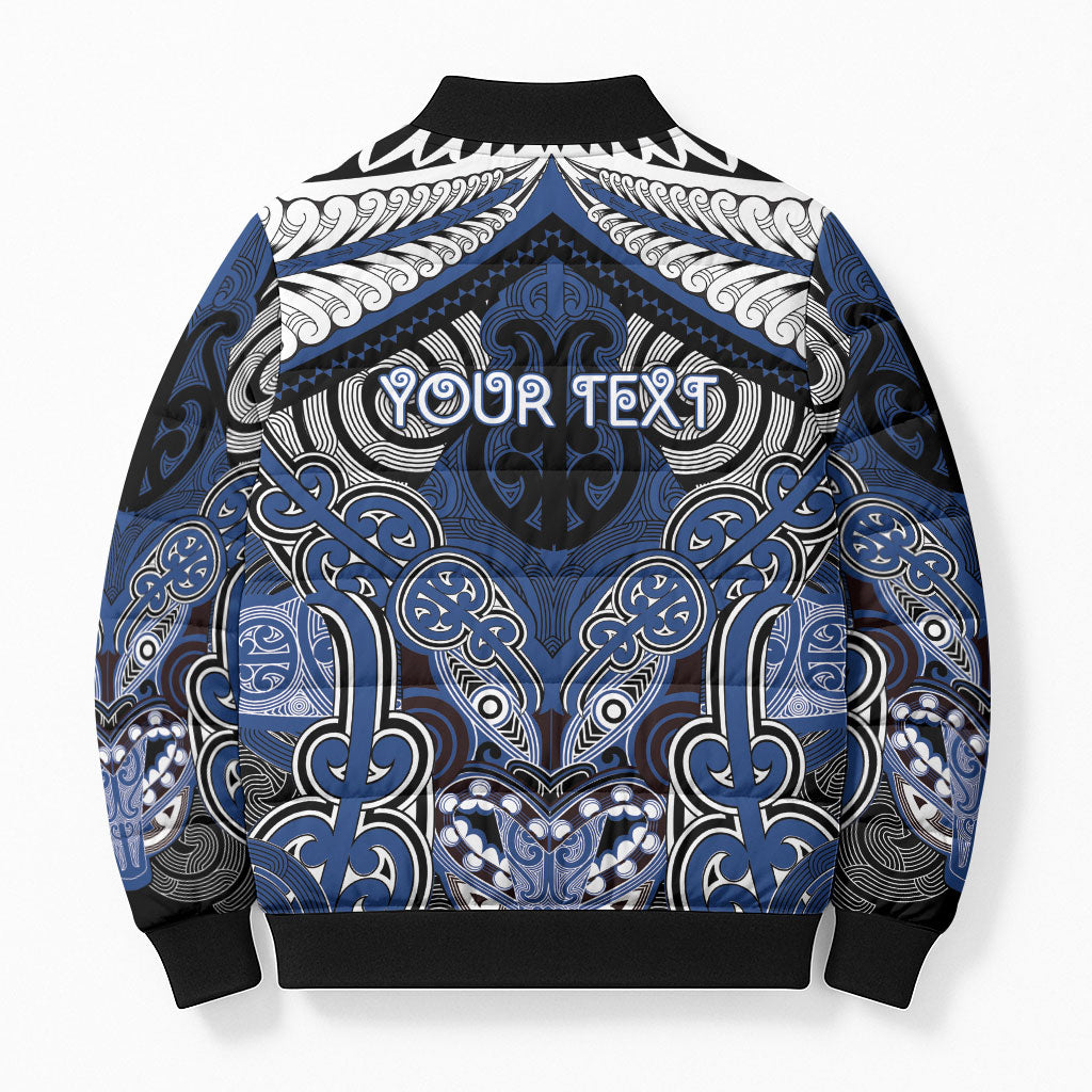 Aotearoa Iwi Ngati Tuwharetoa Personalised Bomber Puffer Jacket Maori Kowhaiwhai Pattern LT19 - Polynesian Pride