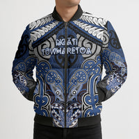 Aotearoa Iwi Ngati Tuwharetoa Personalised Bomber Puffer Jacket Maori Kowhaiwhai Pattern LT19 - Polynesian Pride