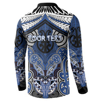 Aotearoa Iwi Ngati Tuwharetoa Personalised Button Sweatshirt Maori Kowhaiwhai Pattern LT19 - Polynesian Pride