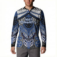 Aotearoa Iwi Ngati Tuwharetoa Personalised Button Sweatshirt Maori Kowhaiwhai Pattern LT19 - Polynesian Pride