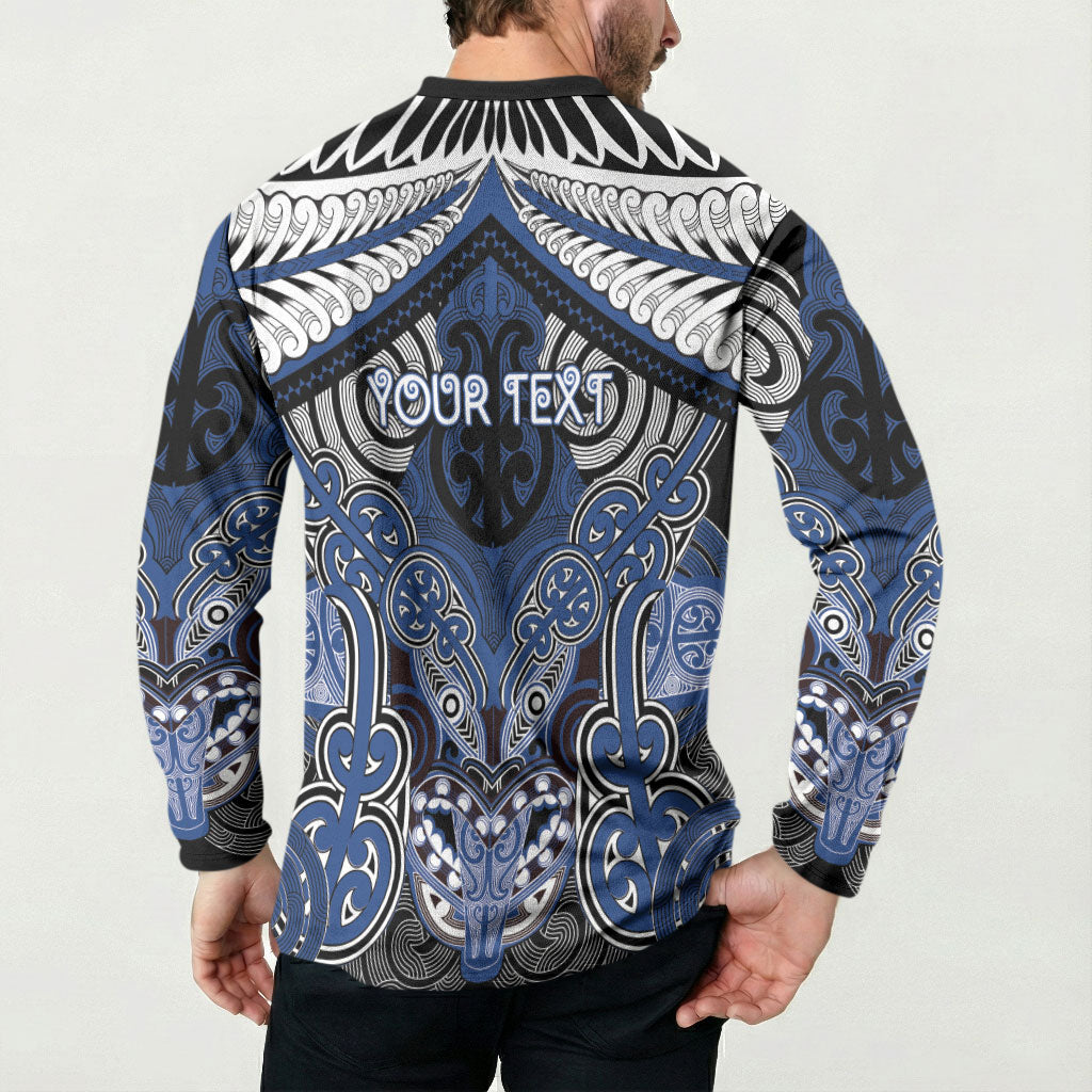 Aotearoa Iwi Ngati Tuwharetoa Personalised Button Sweatshirt Maori Kowhaiwhai Pattern LT19 - Polynesian Pride