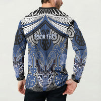 Aotearoa Iwi Ngati Tuwharetoa Personalised Button Sweatshirt Maori Kowhaiwhai Pattern LT19 - Polynesian Pride