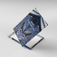 Aotearoa Iwi Ngati Tuwharetoa Canvas Wall Art Maori Kowhaiwhai Pattern LT19 With Frame Blue - Polynesian Pride