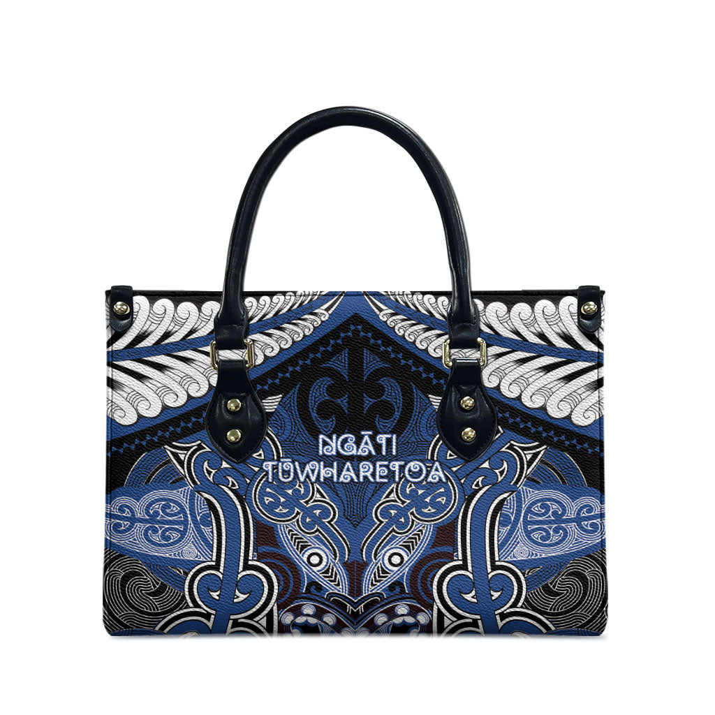 Aotearoa Iwi Ngati Tuwharetoa Leather Bag Maori Kowhaiwhai Pattern LT19 - Polynesian Pride