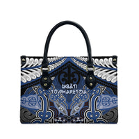 Aotearoa Iwi Ngati Tuwharetoa Leather Bag Maori Kowhaiwhai Pattern LT19 - Polynesian Pride