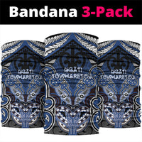 Aotearoa Iwi Ngati Tuwharetoa Neck Gaiter Maori Kowhaiwhai Pattern LT19 package One Size: 25*50cm Blue - Polynesian Pride