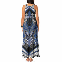 Aotearoa Iwi Ngati Tuwharetoa Personalised Tank Maxi Dress Maori Kowhaiwhai Pattern LT19 - Polynesian Pride