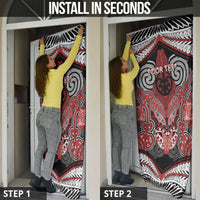 Aotearoa Iwi Te Ati Awa Personalised Door Cover Maori Kowhaiwhai Pattern