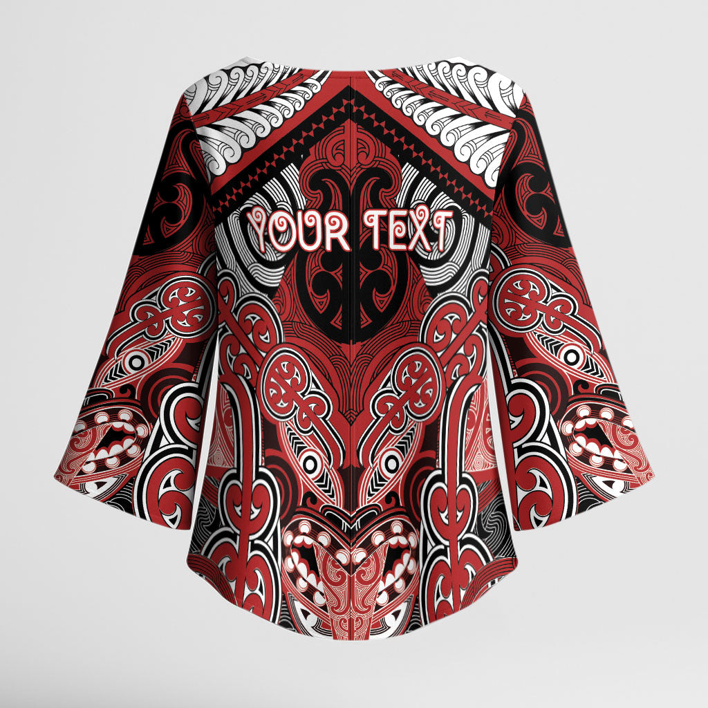 Aotearoa Iwi Te Ati Awa Personalised Kimono Sleeve Blouse Maori Kowhaiwhai Pattern