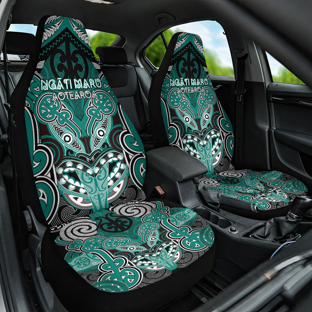 Aotearoa Iwi Ngati Maru Car Seat Cover Maori Kowhaiwhai Pattern LT19 One Size Deep Teal - Polynesian Pride