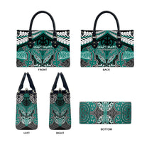 Aotearoa Iwi Ngati Maru Leather Bag Maori Kowhaiwhai Pattern