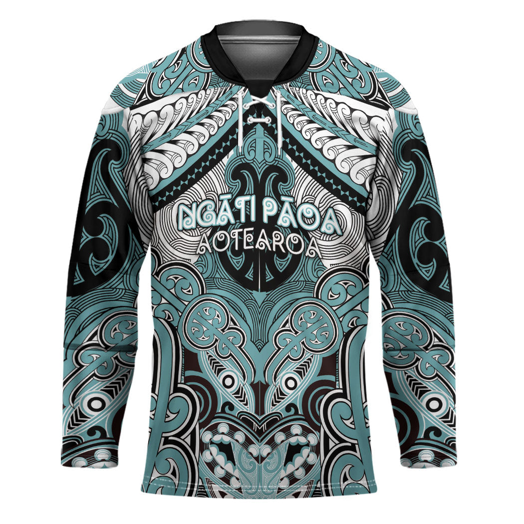 Aotearoa Iwi Ngati Paoa Personalised Hockey Jersey Maori Kowhaiwhai Pattern LT19 Unisex Turquoise - Polynesian Pride