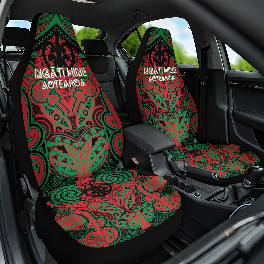 Aotearoa Iwi Ngati Hine Car Seat Cover Maori Kowhaiwhai Pattern LT19 One Size Green - Polynesian Pride