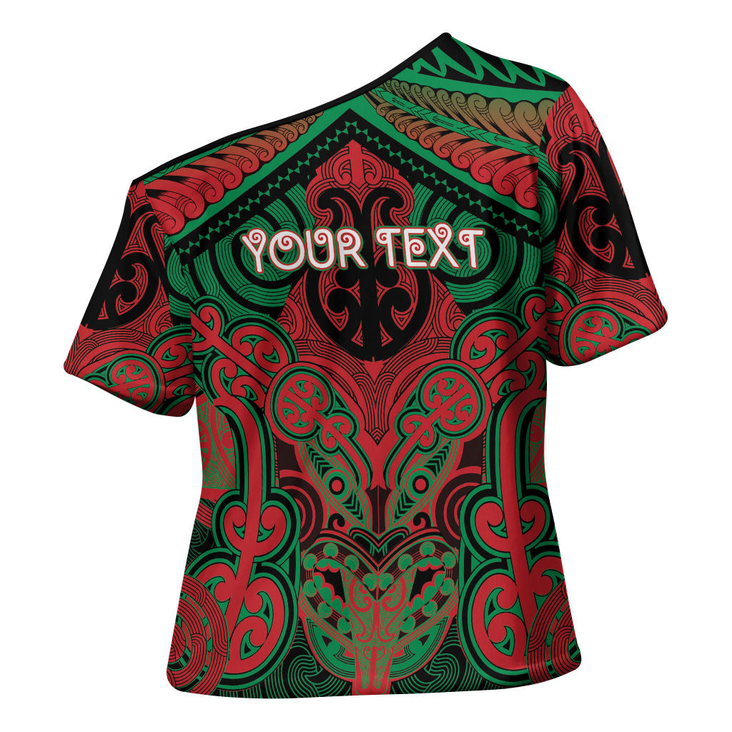 Aotearoa Iwi Ngati Hine Personalised Cross Shoulder Shirt Maori Kowhaiwhai Pattern LT19 - Polynesian Pride