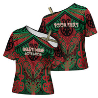 Aotearoa Iwi Ngati Hine Personalised Cross Shoulder Shirt Maori Kowhaiwhai Pattern LT19 - Polynesian Pride