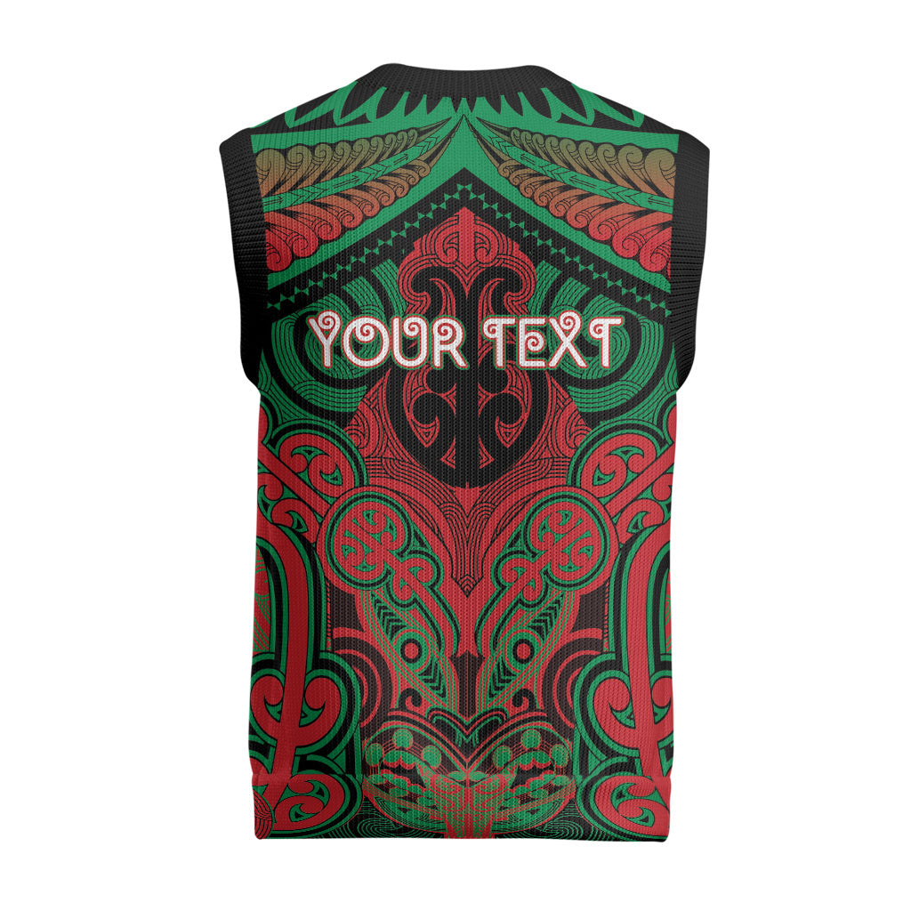 Aotearoa Iwi Ngati Hine Personalised Christmas Knitted V-Neck Vest Maori Kowhaiwhai Pattern LT19 - Polynesian Pride