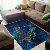 New Zealand Takahe Personalised Area Rug Silver Fern Galaxy Polynesian Pattern LT22 - Polynesian Pride