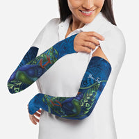 New Zealand Takahe Personalised Arm Sleeves Silver Fern Galaxy Polynesian Pattern LT22 - Polynesian Pride