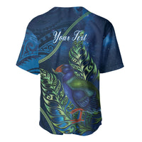 New Zealand Takahe Personalised Baseball Jersey Silver Fern Galaxy Polynesian Pattern LT22 - Polynesian Pride