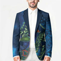 New Zealand Takahe Personalised Blazer Silver Fern Galaxy Polynesian Pattern LT22 - Polynesian Pride