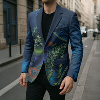 New Zealand Takahe Personalised Blazer Silver Fern Galaxy Polynesian Pattern LT22 - Polynesian Pride