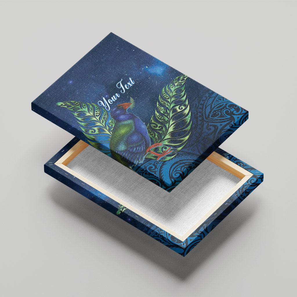 New Zealand Takahe Personalised Canvas Wall Art Silver Fern Galaxy Polynesian Pattern LT22 - Polynesian Pride