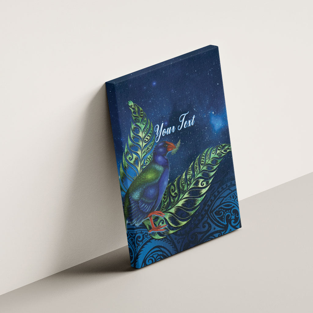 New Zealand Takahe Personalised Canvas Wall Art Silver Fern Galaxy Polynesian Pattern LT22 - Polynesian Pride